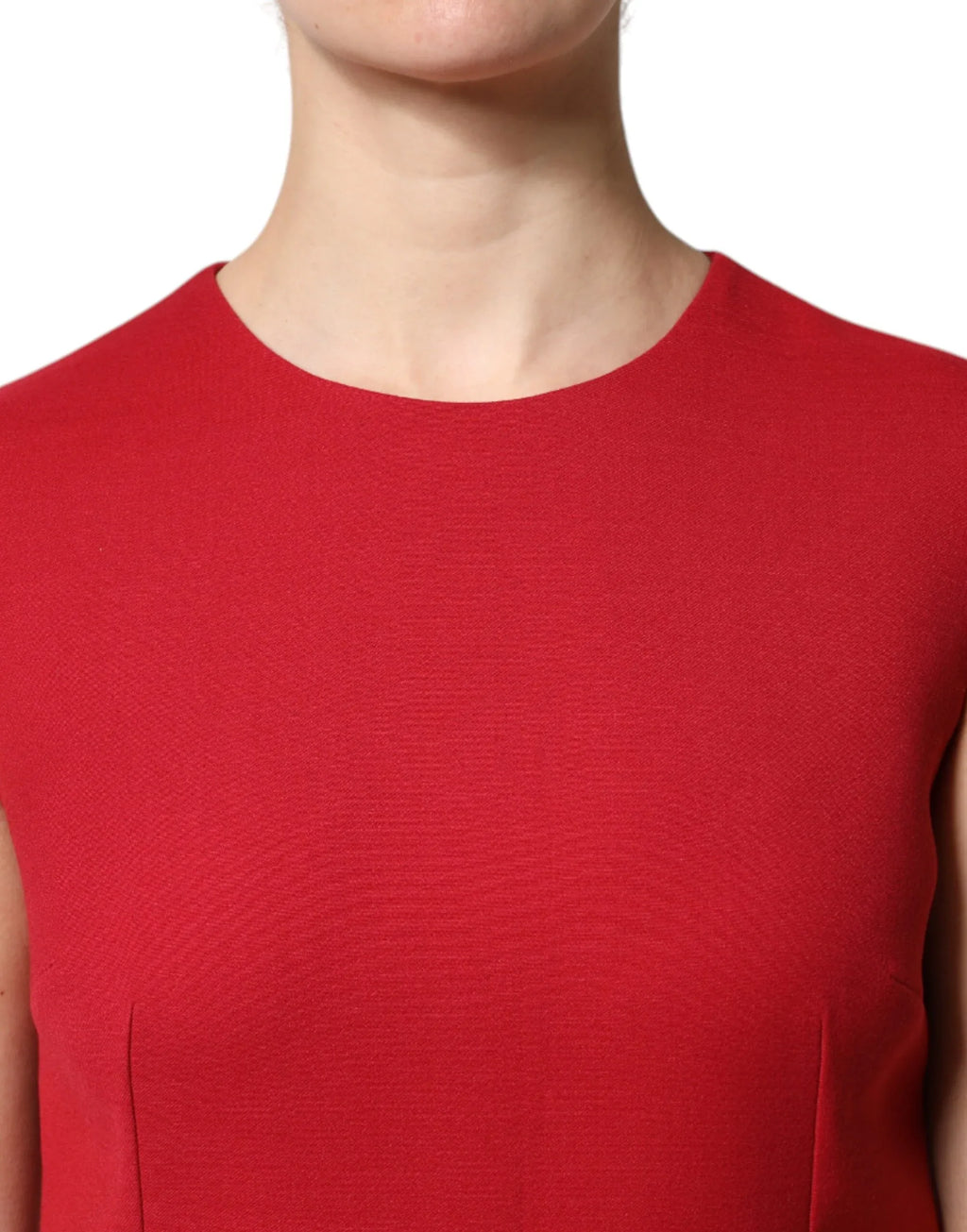 Dolce & Gabbana Red Wool Sleeveless Knee Length A-line Dress - Zeiniez