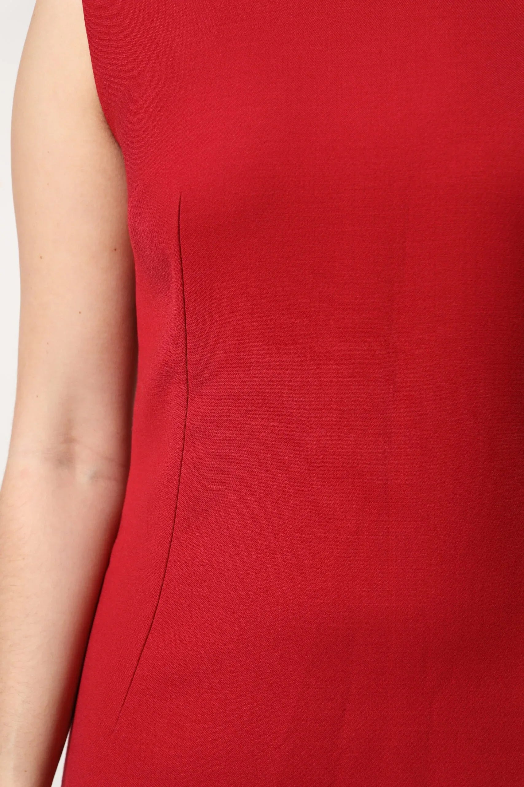 Dolce & Gabbana Red Wool Sleeveless Knee Length A-line Dress - Zeiniez