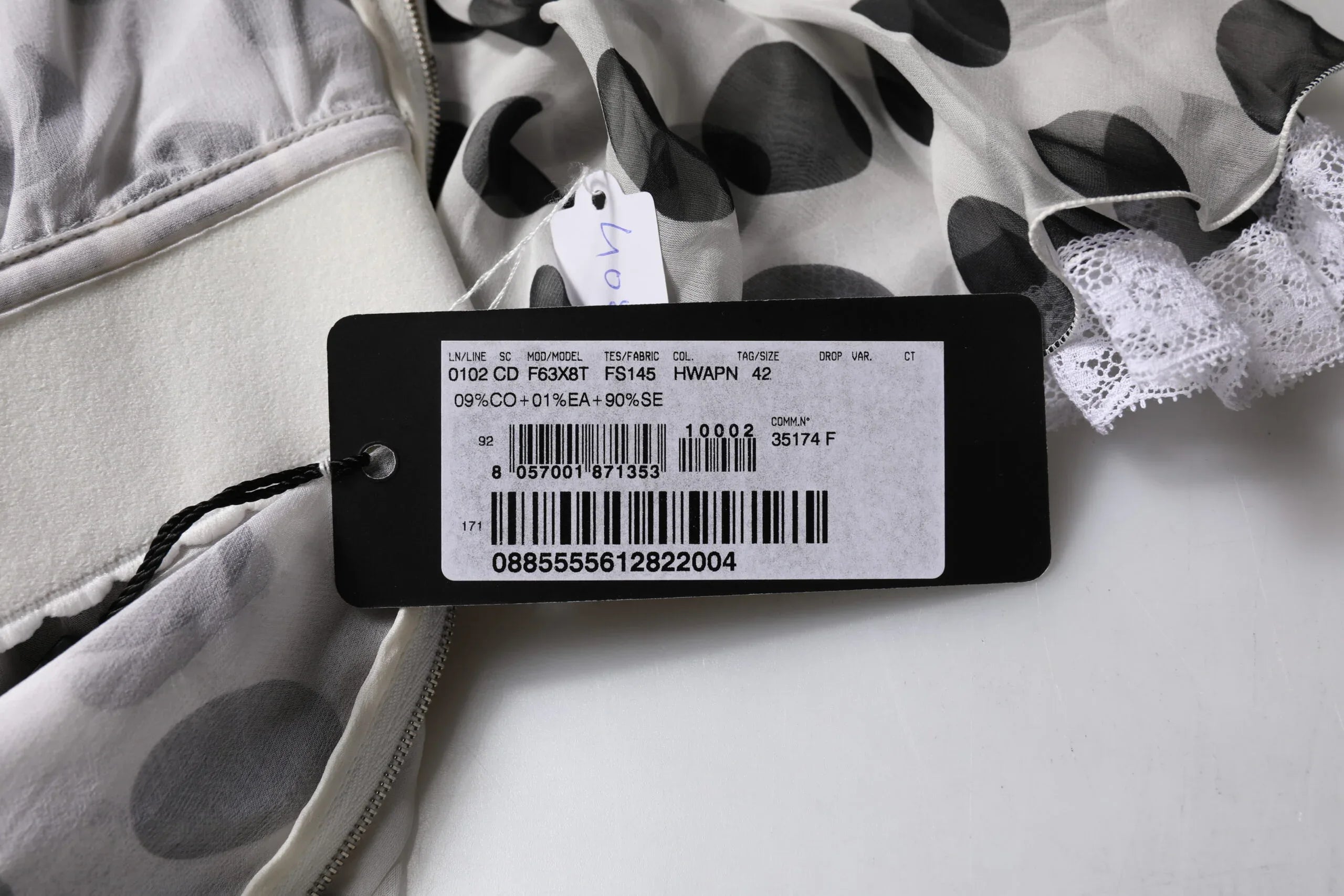 Dolce & Gabbana White Polka Dotted Silk Blend A-line Dress - Zeiniez