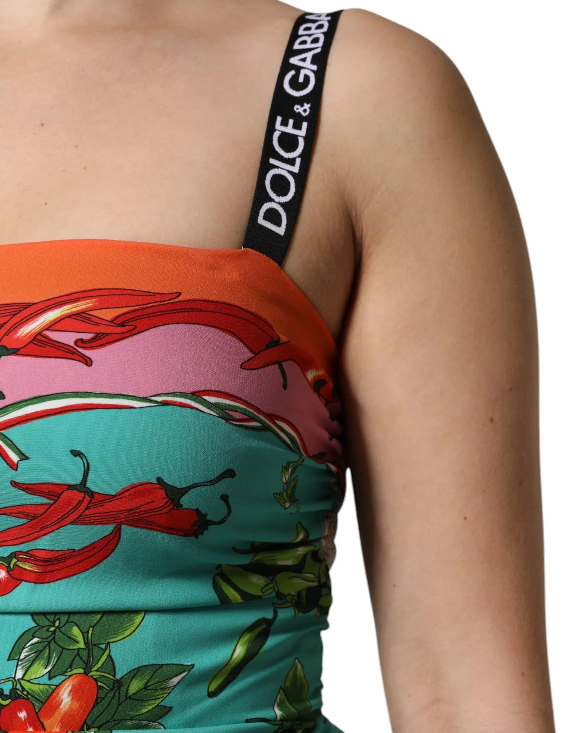 Dolce & Gabbana Multicolor Printed Silk Sleeveless Midi Dress - Zeiniez