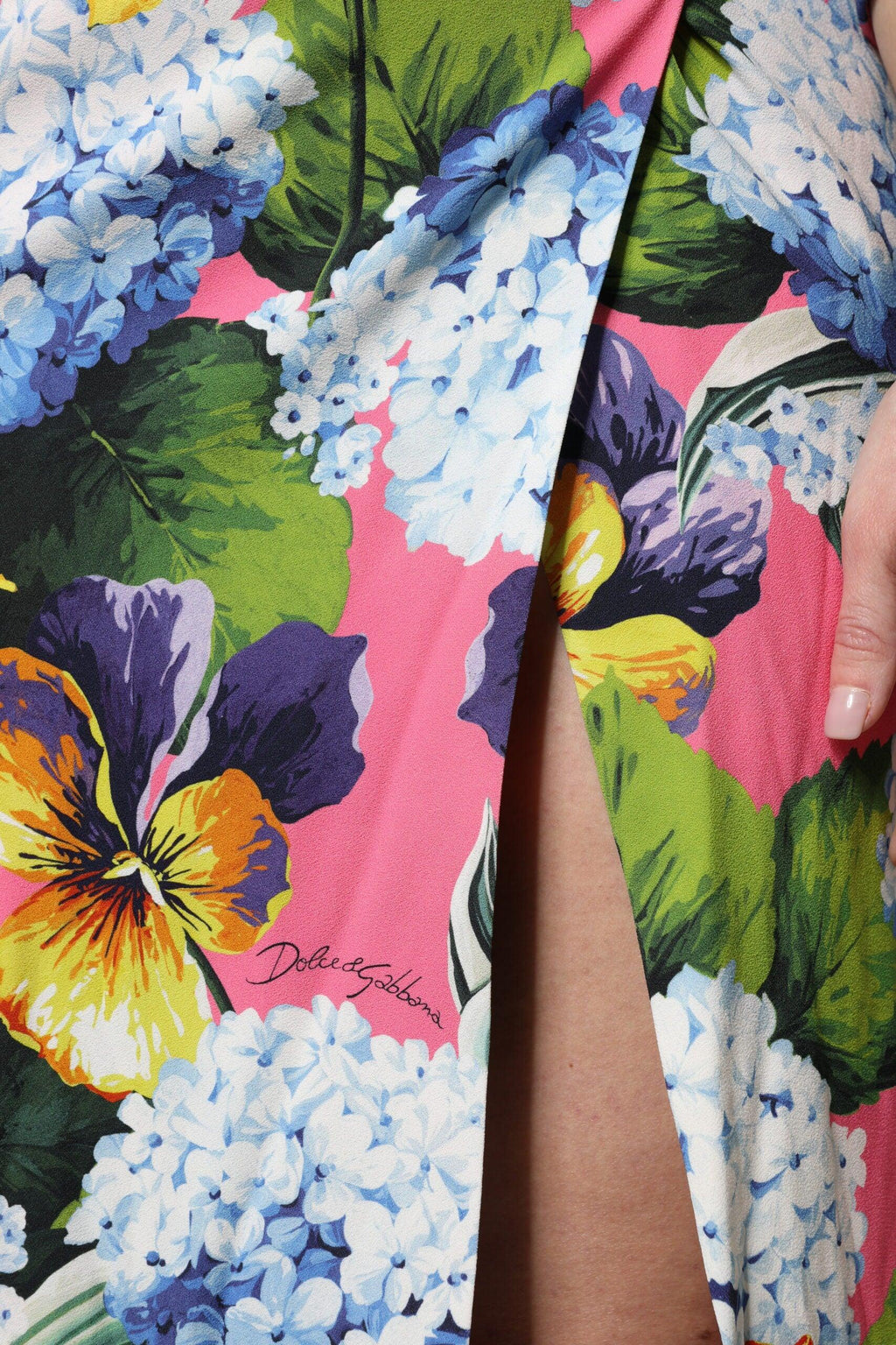 Dolce & Gabbana Multicolor Floral Side Slit Midi Dress - Zeiniez