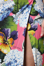 Dolce & Gabbana Multicolor Floral Side Slit Midi Dress - Zeiniez