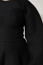 Dolce & Gabbana Black Cotton Long Sleeves A-line Mini Dress - Zeiniez