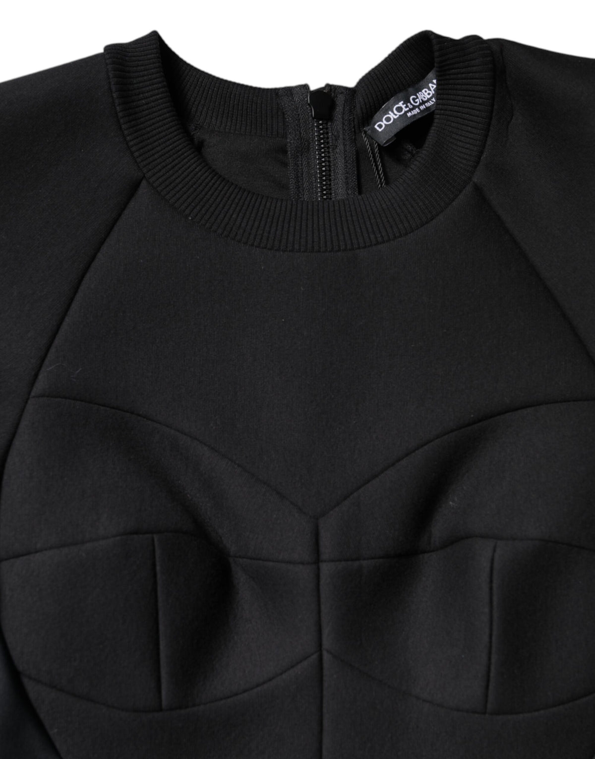 Dolce & Gabbana Black Cotton Long Sleeves A-line Mini Dress