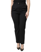 Dolce & Gabbana Black Polyester High Waist Dress Pants - Zeiniez