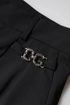 Dolce & Gabbana Black Polyester High Waist Dress Pants - Zeiniez