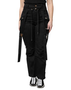 Dolce & Gabbana Black Cotton High Waist Cargo Pants - Zeiniez