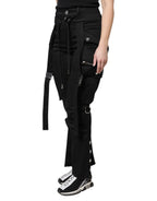 Dolce & Gabbana Black Cotton High Waist Cargo Pants - Zeiniez