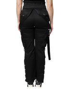 Dolce & Gabbana Black Cotton High Waist Cargo Pants - Zeiniez
