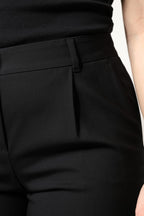 Dolce & Gabbana Black Wool High Waist Boot Cut Dress Pants - Zeiniez