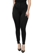 Dolce & Gabbana Black Nylon High Waist Slim Fit Pants - Zeiniez