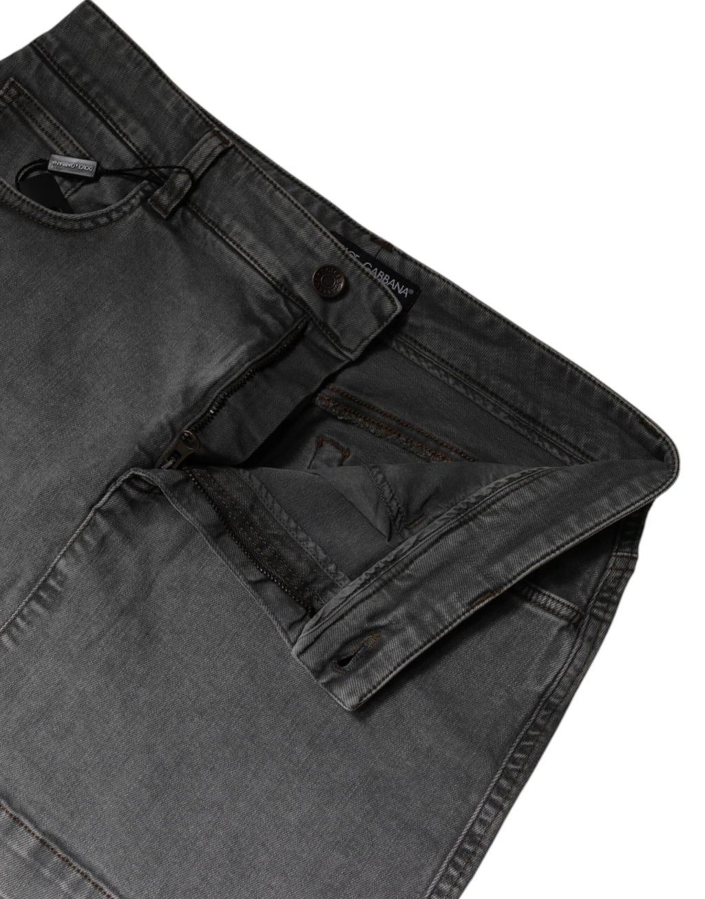 Dolce & Gabbana Gray Cotton Stretch Mid Waist Denim Mini Skirt - Zeiniez