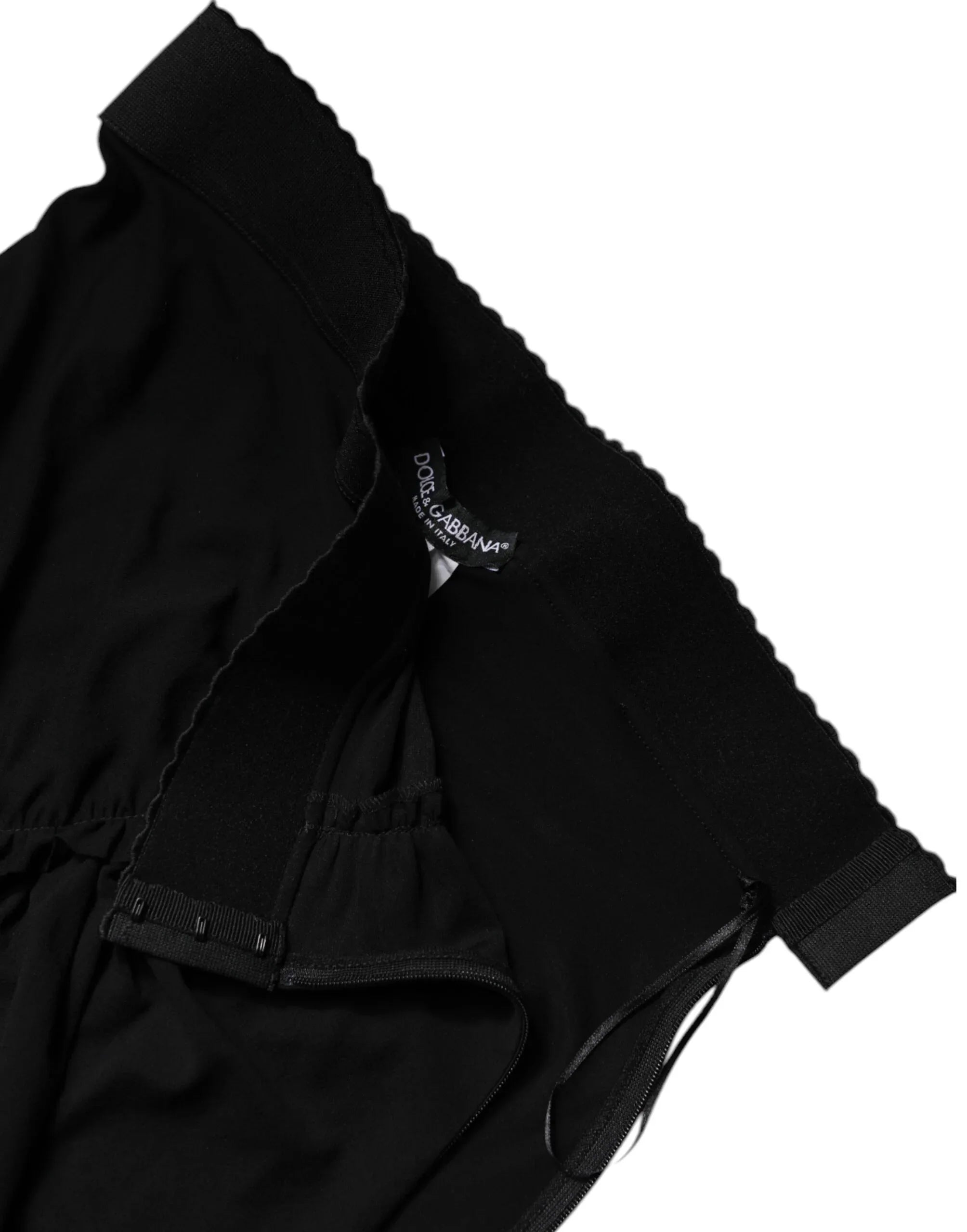 Dolce & Gabbana Black Mermaid Cut High Waist Midi Skirt - Zeiniez