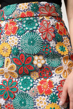 Dolce & Gabbana Multicolor Floral Lace High Waist Mini Skirt - Zeiniez