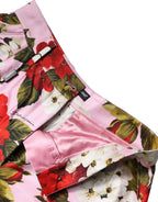 Dolce & Gabbana Pink Floral Print High Waist Hotpants Short - Zeiniez