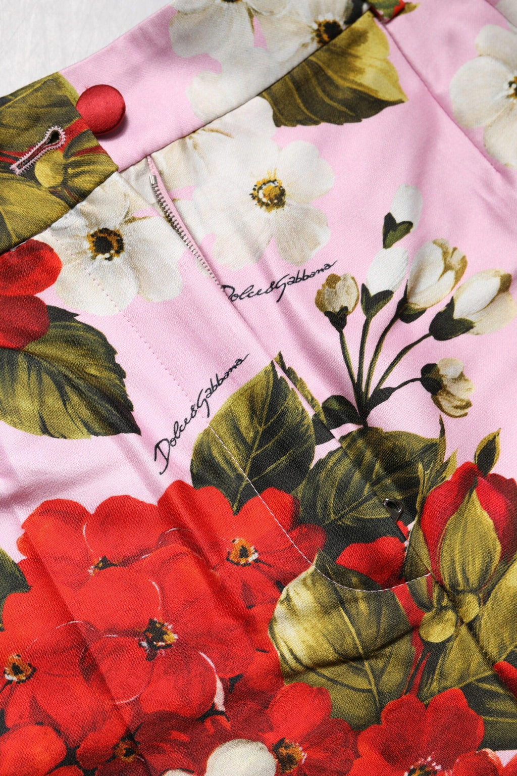 Dolce & Gabbana Pink Floral Print High Waist Hotpants Short - Zeiniez