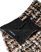 Dolce & Gabbana Multicolor High Waist Tartan Tweed Mini Skirt - Zeiniez
