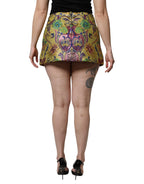 Dolce & Gabbana Multicolor Floral Jacquard Mid Waist Mini Skirt - Zeiniez