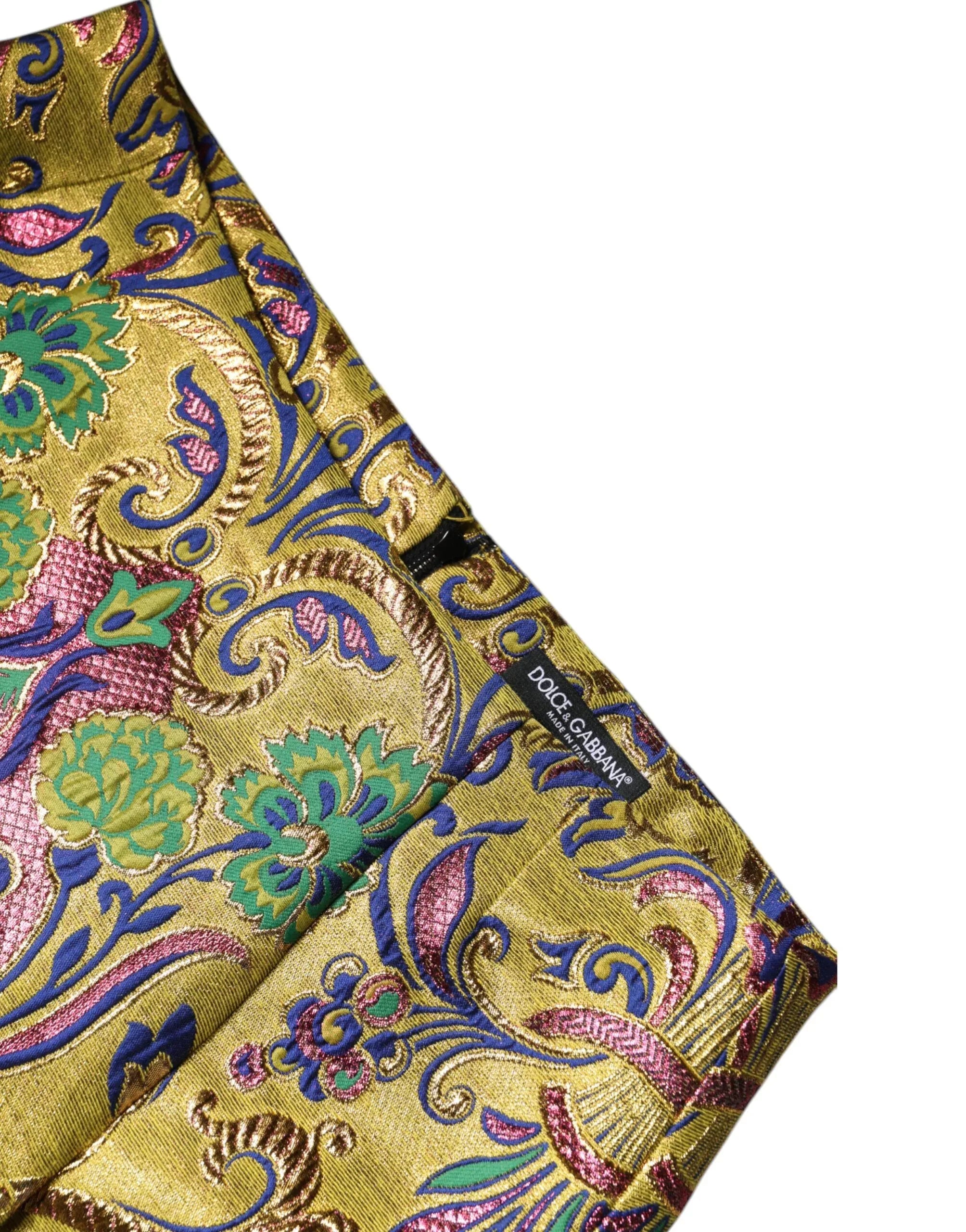 Dolce & Gabbana Multicolor Floral Jacquard Mid Waist Mini Skirt - Zeiniez