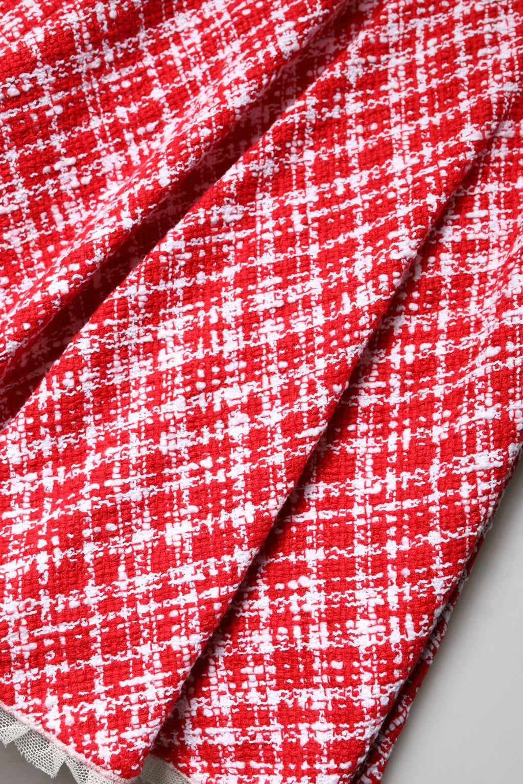 Dolce & Gabbana Red White High Waist A-line Above Knee Skirt - Zeiniez