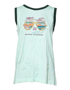 Dolce & Gabbana Light Green Graphic Print Sleeveless Tank T-shirt - Zeiniez
