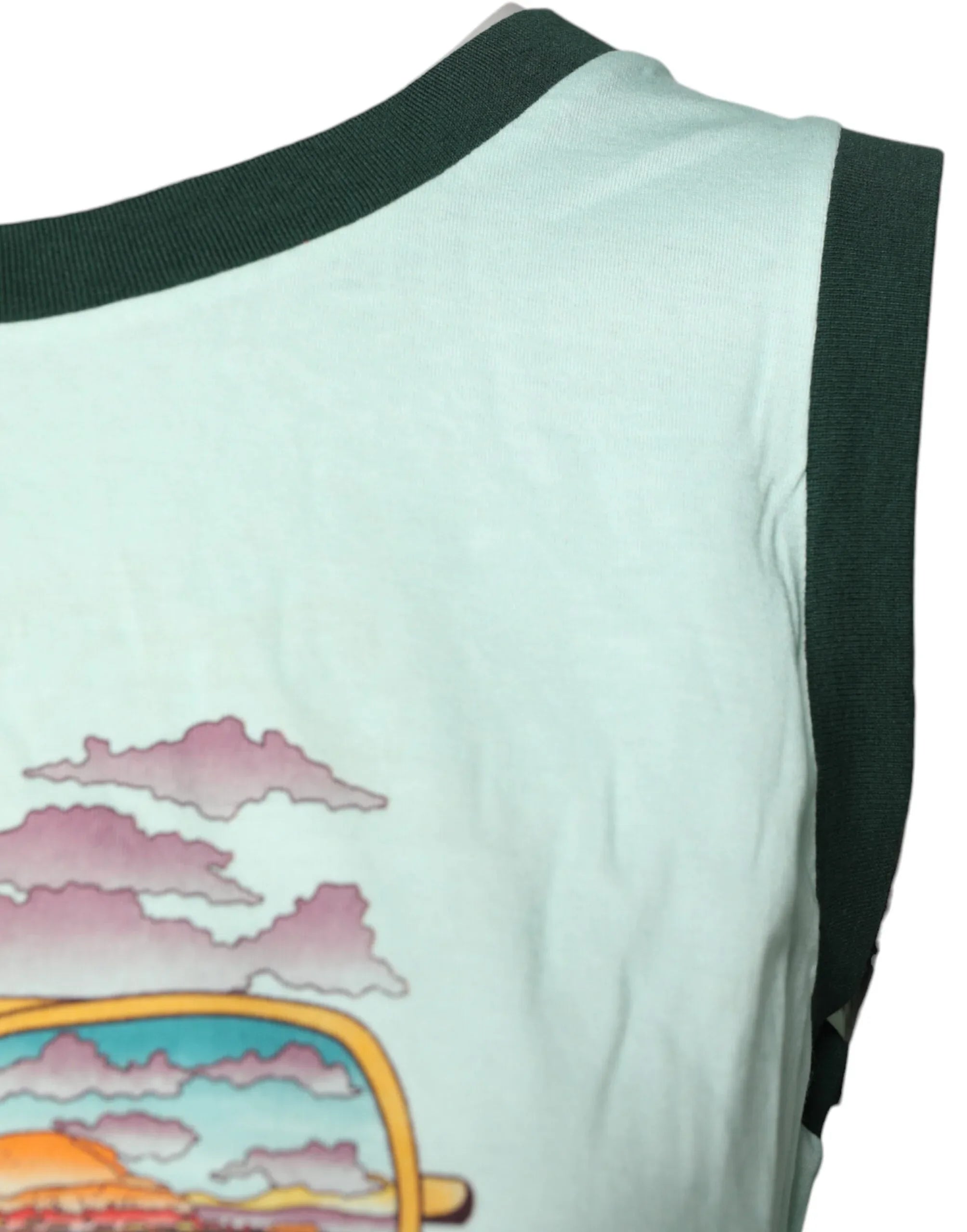 Dolce & Gabbana Light Green Graphic Print Sleeveless Tank T-shirt - Zeiniez