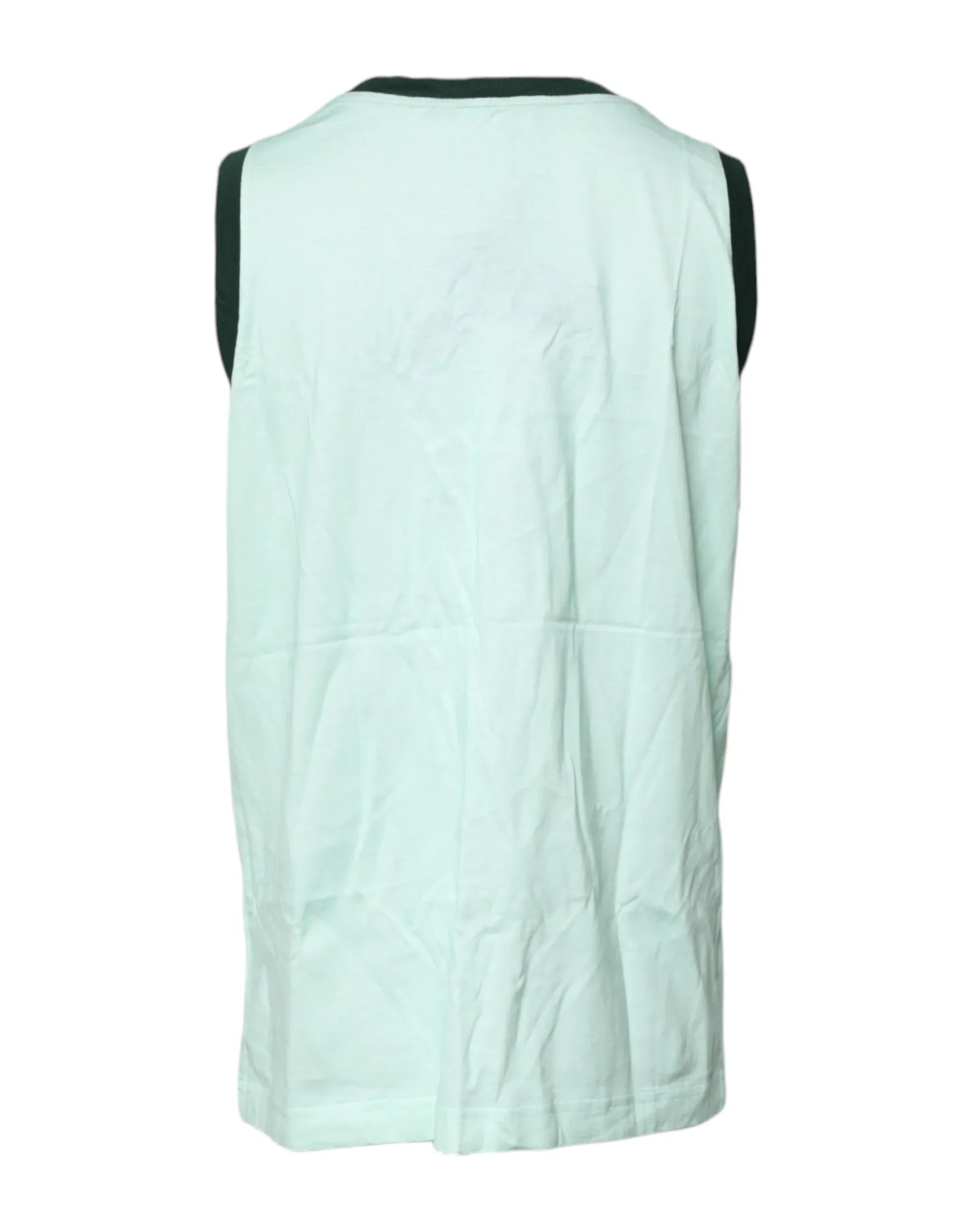 Dolce & Gabbana Light Green Graphic Print Sleeveless Tank T-shirt - Zeiniez