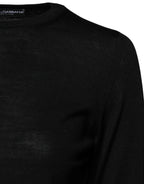 Dolce & Gabbana Black Wool Knit Crew Neck Pullover Sweater - Zeiniez