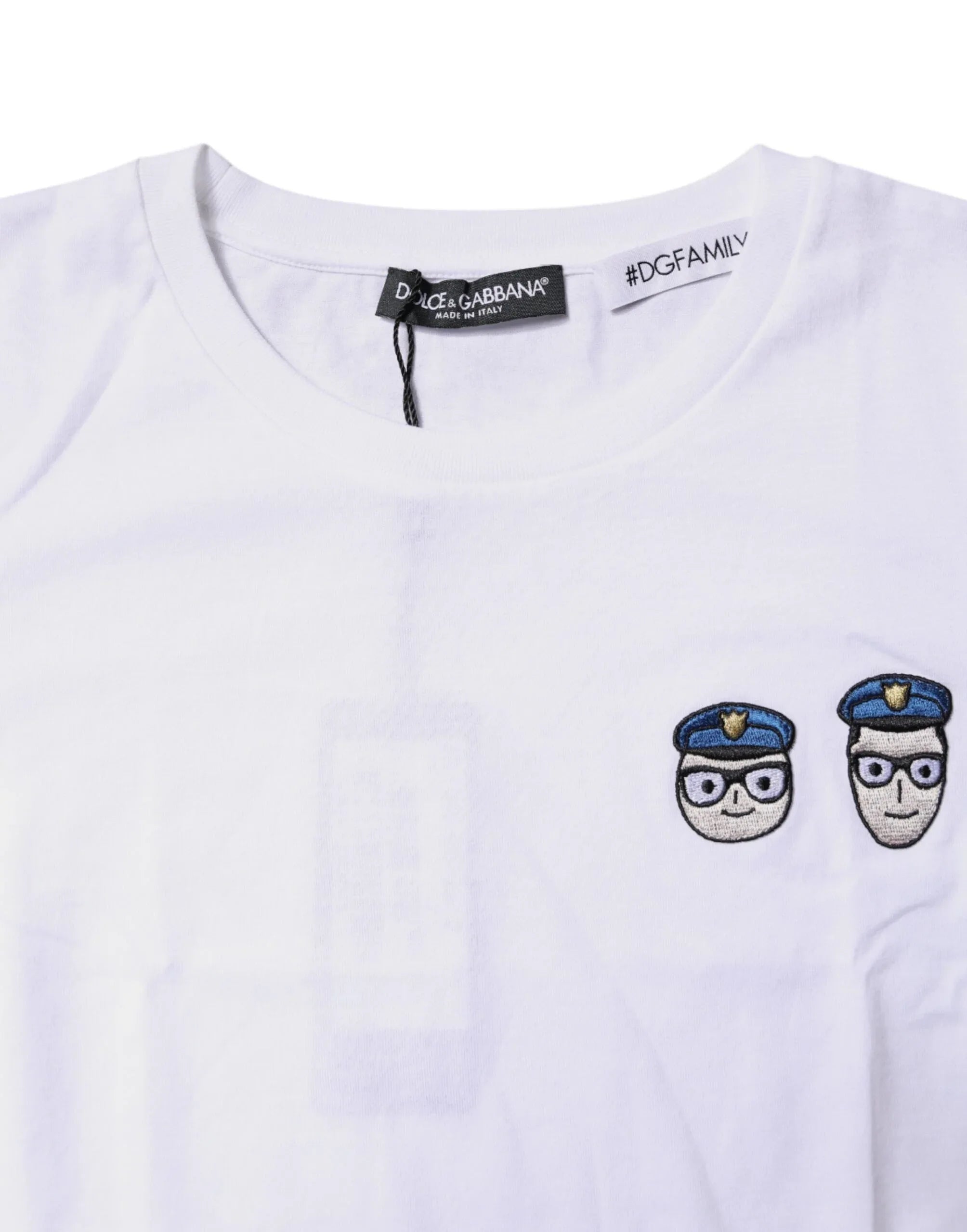 Dolce & Gabbana White #DGFamily Cotton Crew Neck T-shirt - Zeiniez