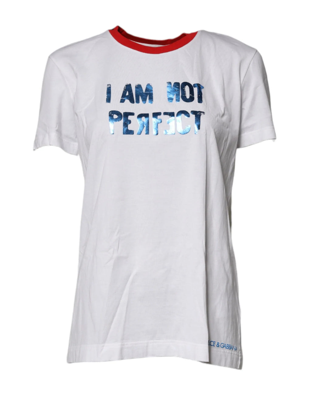 Dolce & Gabbana White Graphic Print Cotton Crew Neck T-shirt - Zeiniez