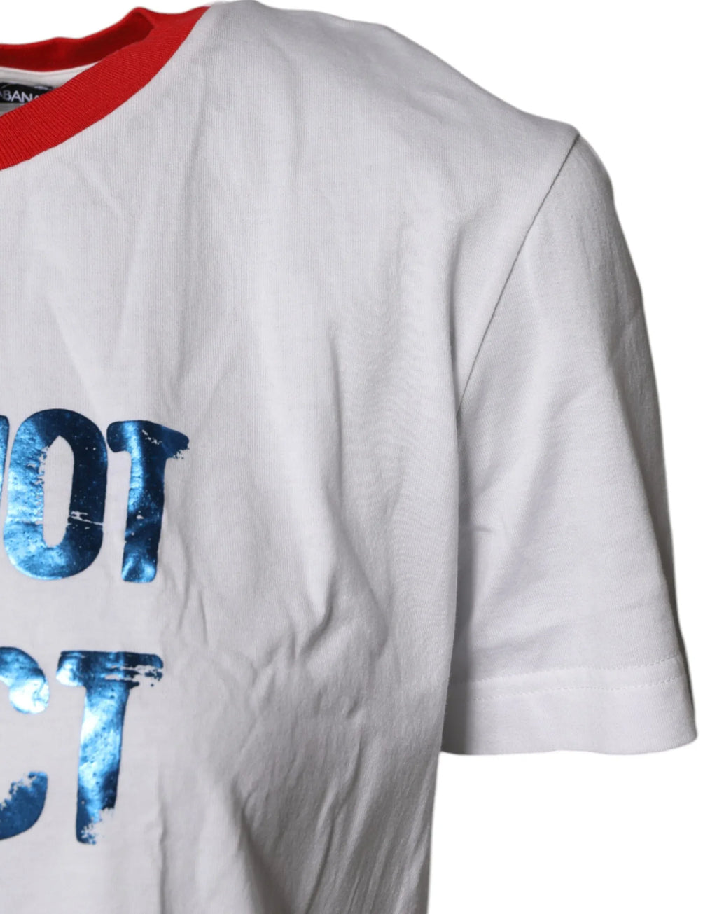 Dolce & Gabbana White Graphic Print Cotton Crew Neck T-shirt - Zeiniez