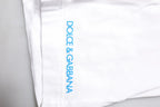 Dolce & Gabbana White Graphic Print Cotton Crew Neck T-shirt - Zeiniez