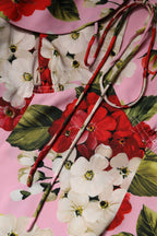 Dolce & Gabbana Pink Floral Silk Short Sleeves Blouse Top - Zeiniez