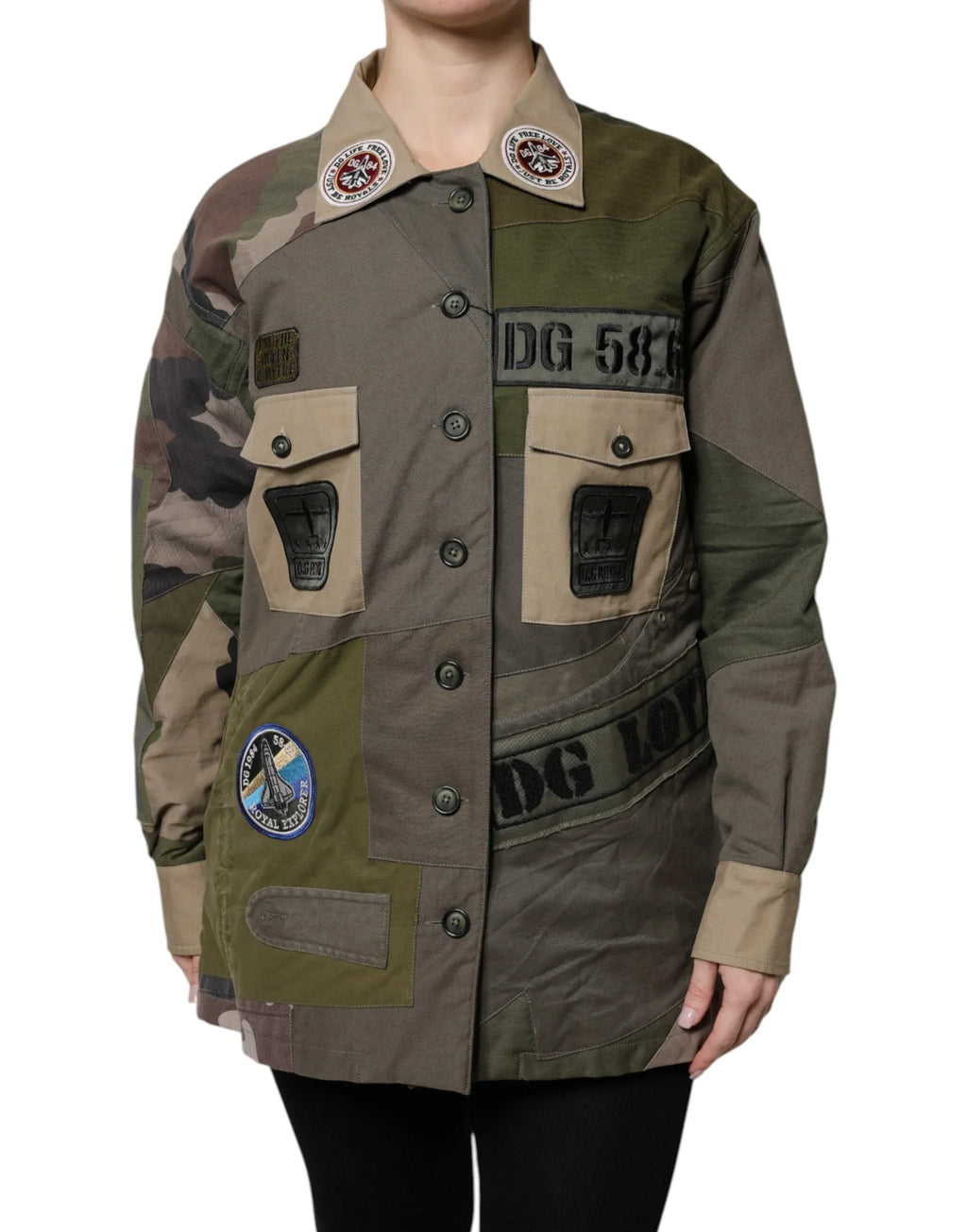 Dolce & Gabbana Military Green Cotton Button Down Jacket - Zeiniez
