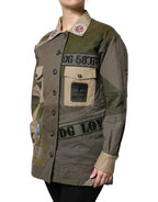 Dolce & Gabbana Military Green Cotton Button Down Jacket - Zeiniez