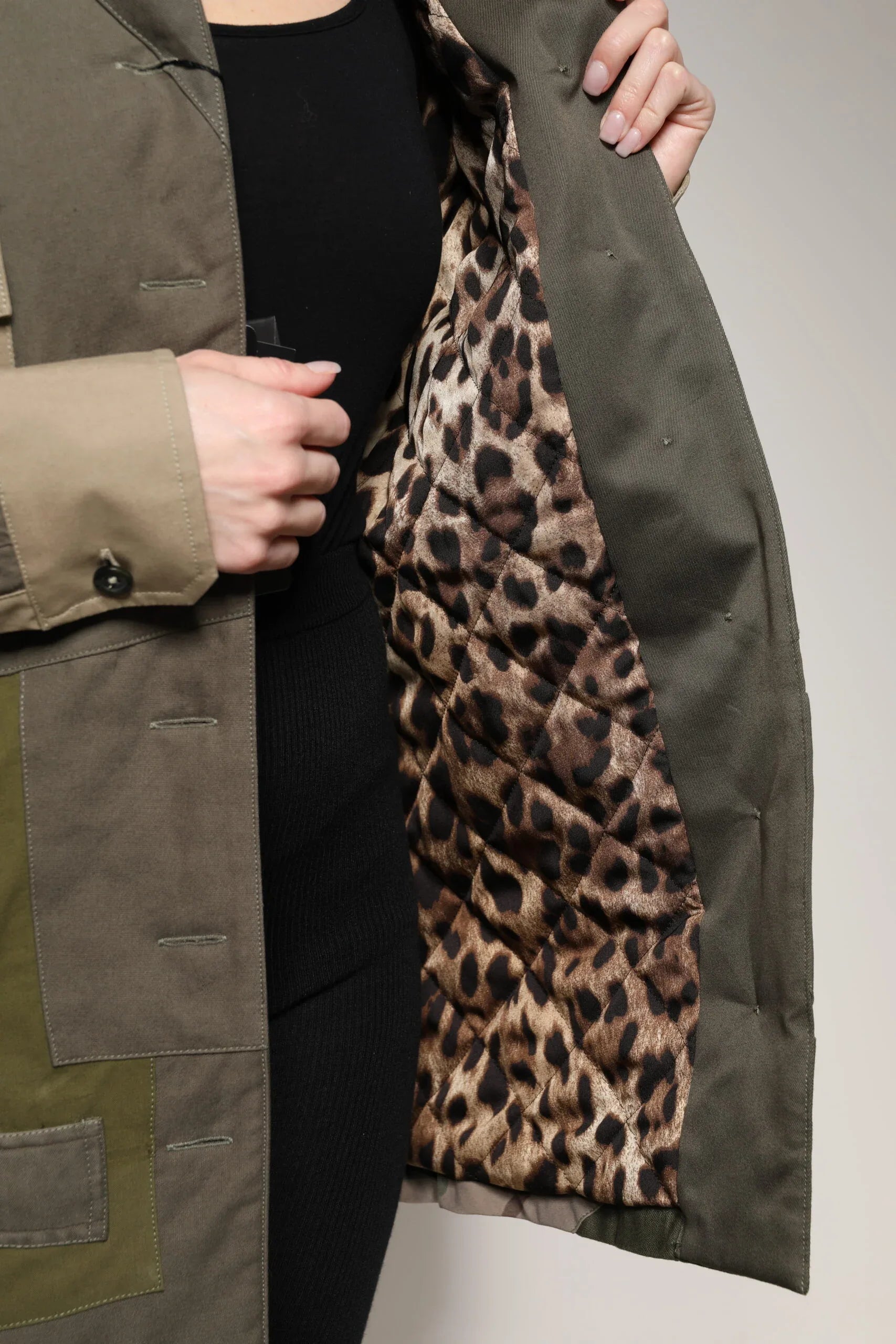 Dolce & Gabbana Military Green Cotton Button Down Jacket - Zeiniez