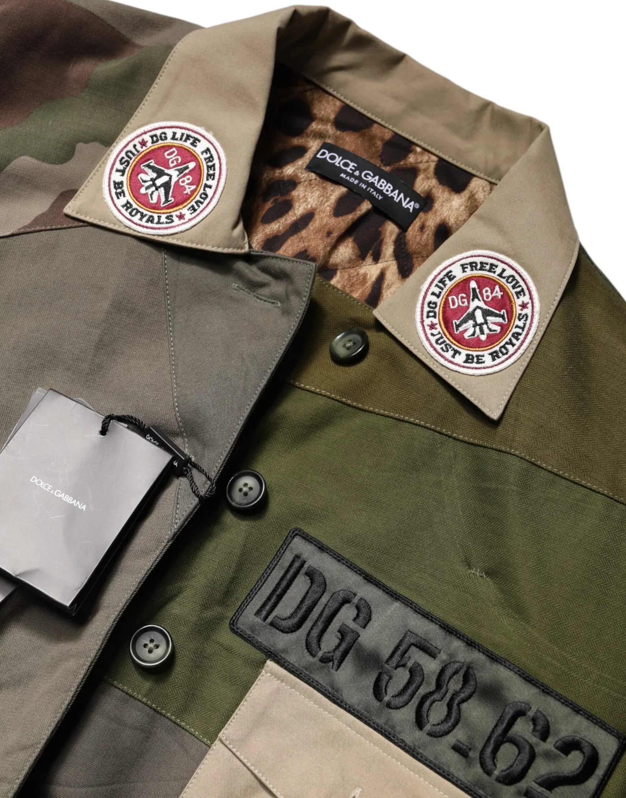 Dolce & Gabbana Military Green Cotton Button Down Jacket - Zeiniez