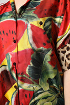 Dolce & Gabbana Multicolor Watermelon Collared Shirt Top - Zeiniez