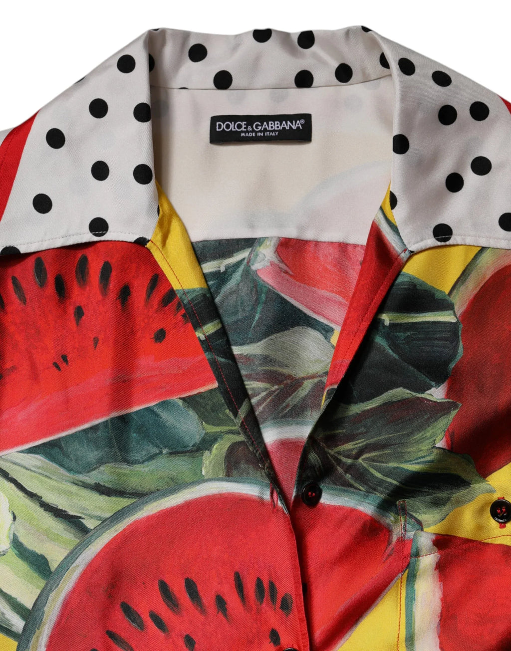 Dolce & Gabbana Multicolor Watermelon Collared Shirt Top - Zeiniez