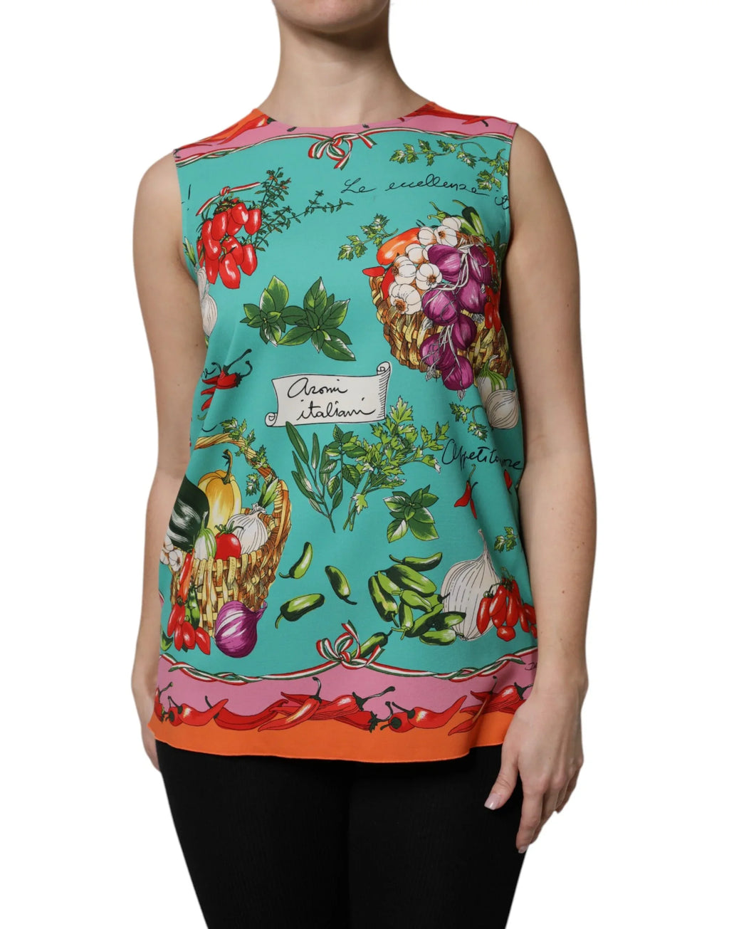 Dolce & Gabbana Multicolor Floral Silk Sleeveless Tank Top - Zeiniez