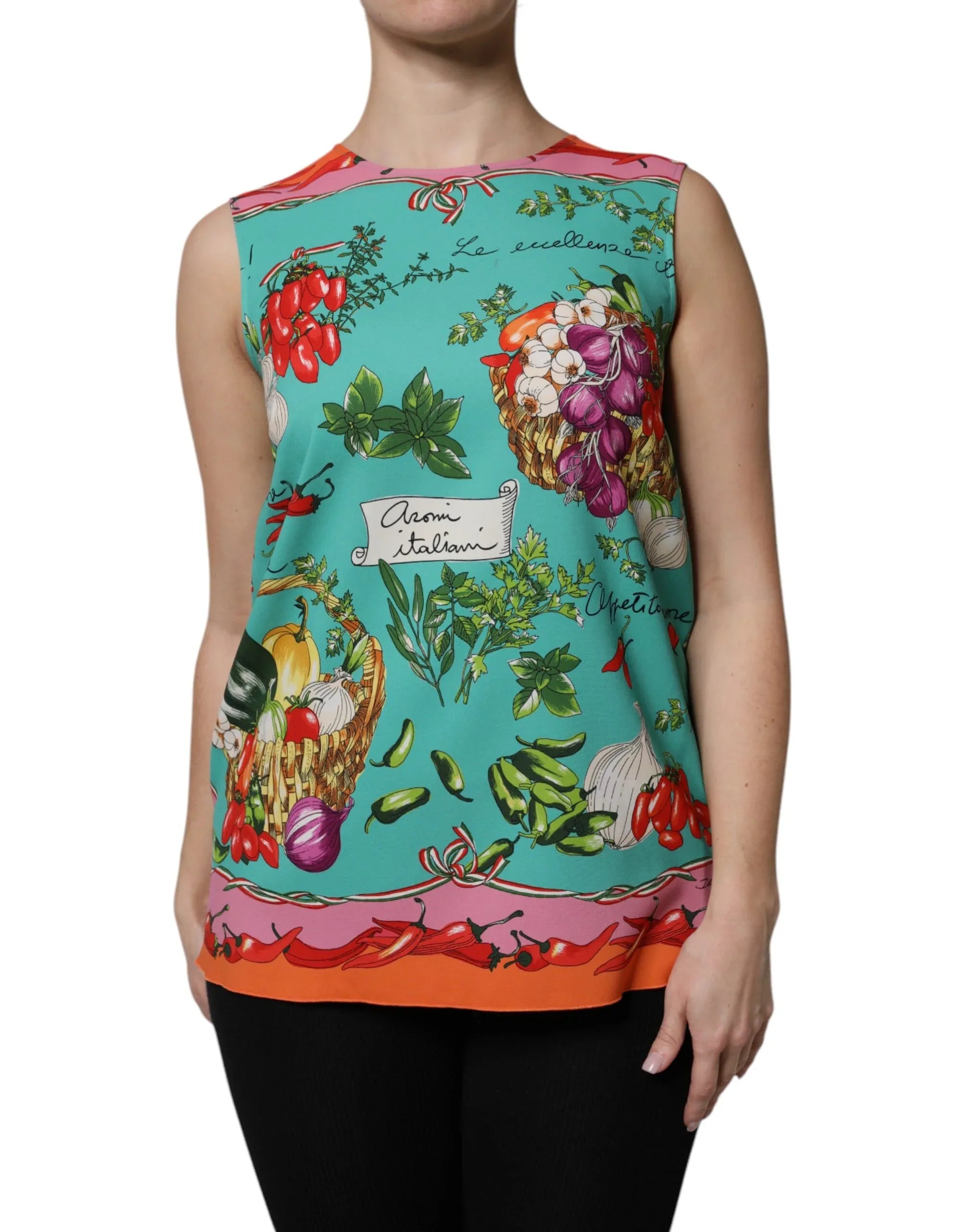 Dolce & Gabbana Multicolor Floral Silk Sleeveless Tank Top - Zeiniez