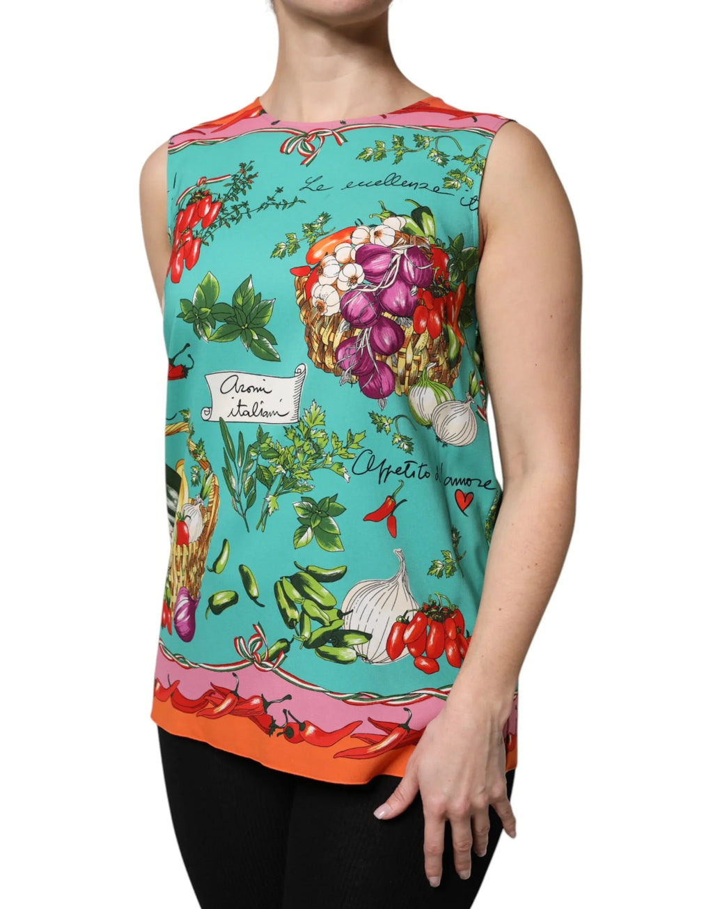 Dolce & Gabbana Multicolor Floral Silk Sleeveless Tank Top - Zeiniez