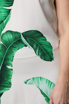 Dolce & Gabbana White Banana Leaf Print Round Neck Tank Top - Zeiniez