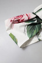 Dolce & Gabbana White Floral Print Cropped Bustier Corset Top - Zeiniez