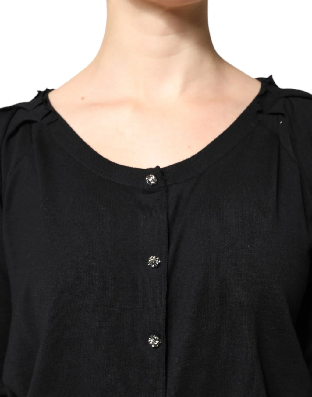 Dolce & Gabbana Black Button Down Short Sleeve Blouse Top - Zeiniez