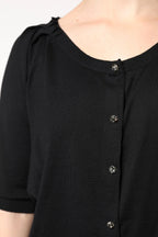 Dolce & Gabbana Black Button Down Short Sleeve Blouse Top - Zeiniez