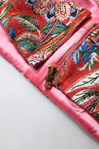 Dolce & Gabbana Red Floral Brocade Cropped Bustier Corset Top - Zeiniez