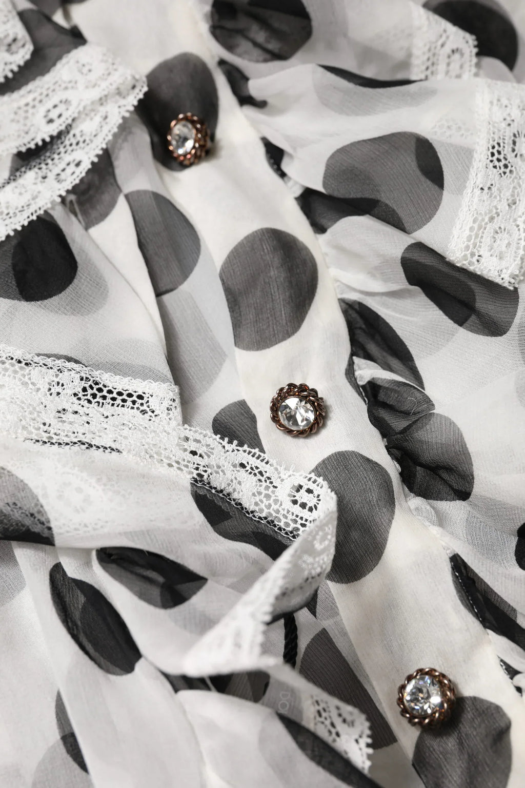 Dolce & Gabbana White Black Polka Dot Cotton Sleeveless Top - Zeiniez