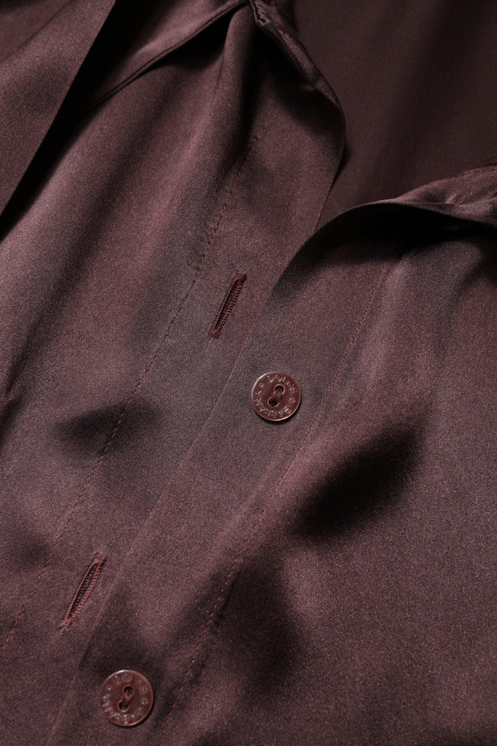 Dolce & Gabbana Brown Ascot Collar Long Sleeve Blouse Top - Zeiniez