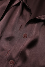 Dolce & Gabbana Brown Ascot Collar Long Sleeve Blouse Top
